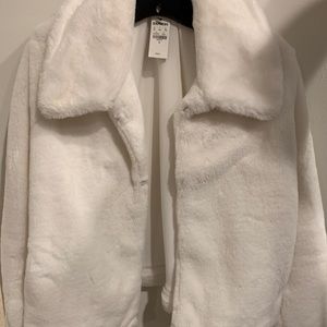 Brand New Express Teddy Cropped Jacket w/Pockets